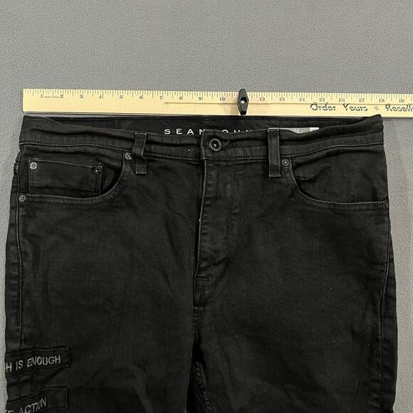 Sean John Jeans Mens 36x34 Black Panther Patches‎ Distressed Y2K Tapered - Picture 6 of 14